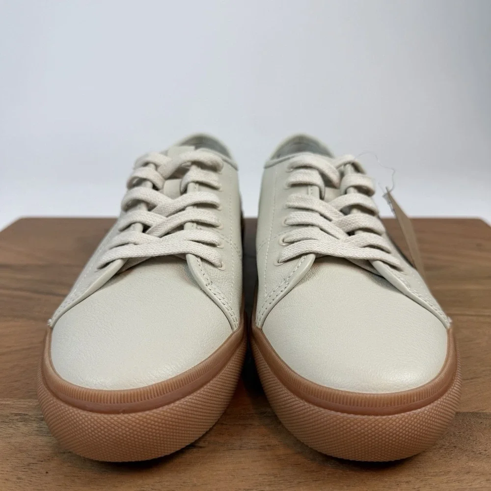 New‎ Womens Frye Gia Ivory Gum Sole Leather Sneakers Shoes Size 9 M
